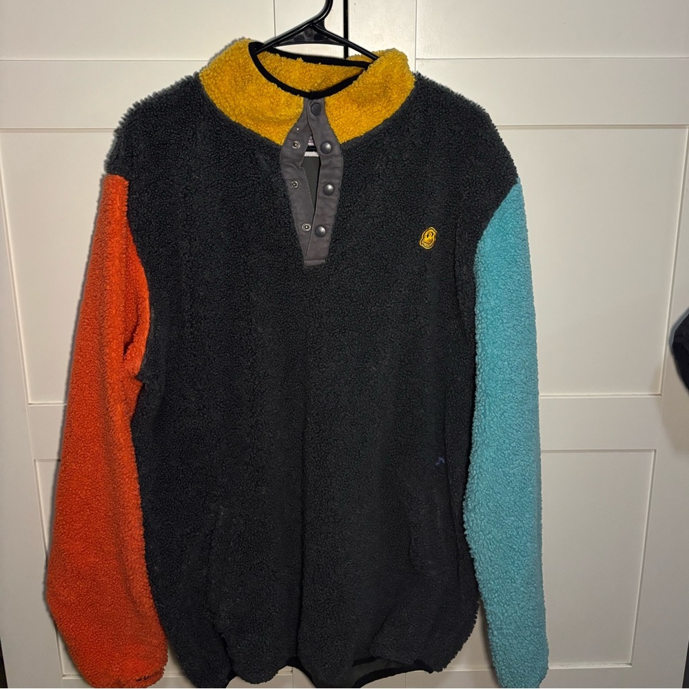 Dutch Bros Colorblock Sherpa Fleece Pullover – Snap Neck (Unisex)